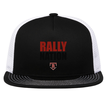 rally-stx-diamond-nation-pacific-headwear-d-series-5-panel-trucker-snapback-cap — Black/White — Front — source sha256 aebbc2edaefd25b3f4e0c5bd7b4a42453d56dae7fa0fbe1fb1ae7df7f6cb192f — Color position 2