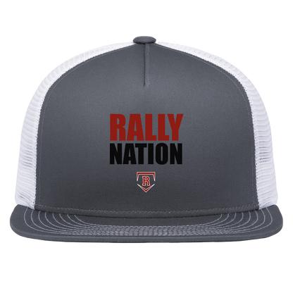 rally-stx-diamond-nation-pacific-headwear-d-series-5-panel-trucker-snapback-cap — Graphite/White — Front — source sha256 c11d96734c7eef3f68372af5143dd33bf4d486cb3d2974ef81d267f95a2b689d — Color position 4