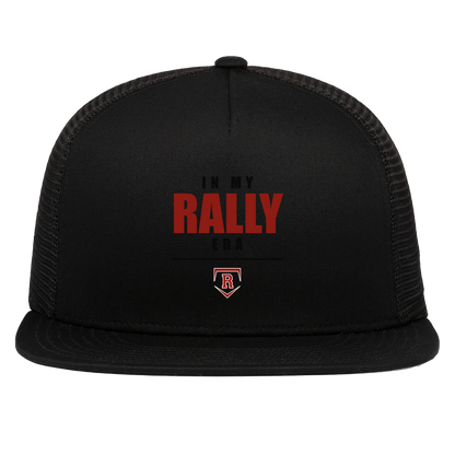 rally-stx-era-stack-pacific-headwear-d-series-5-panel-trucker-snapback-cap — Black — Front — source sha256 0b4747969c77d6344635ea87c0e65983491e891cfb251abdb1d24db3c627627d — Color position 1