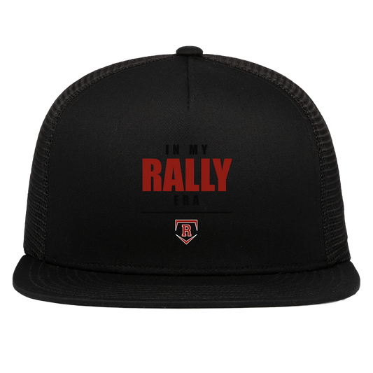 rally-stx-era-stack-pacific-headwear-d-series-5-panel-trucker-snapback-cap — Black — Front — source sha256 0b4747969c77d6344635ea87c0e65983491e891cfb251abdb1d24db3c627627d — Color position 1