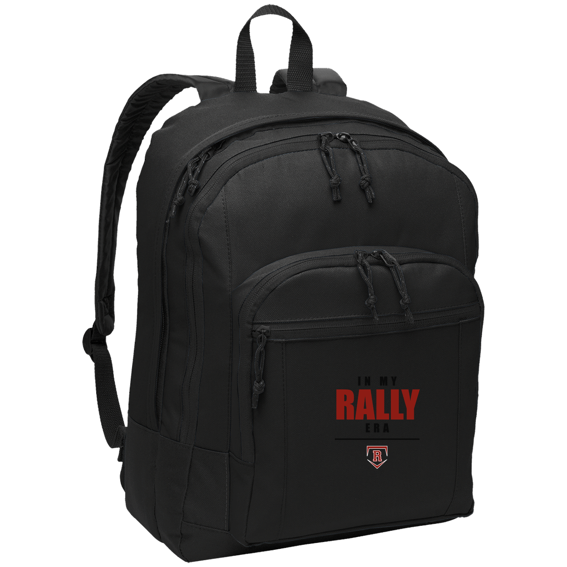 rally-stx-era-stack-port-authority-basic-backpack — Black — Front — source sha256 749460129c982ffdaf6781456195301d50568a82cdb59bd653b446e9f164832a — Color position 1