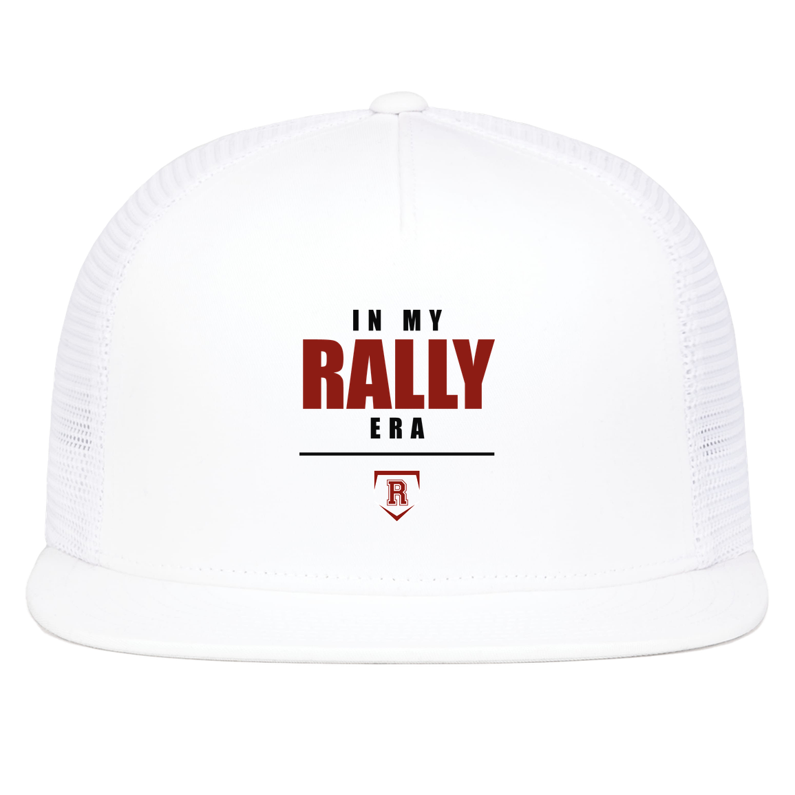 rally-stx-era-stack-pacific-headwear-d-series-5-panel-trucker-snapback-cap — White — Front — source sha256 adb7a6b3ef4aae21b300e4c56902e0b068c2aa898e021f48ac8b5ad8f1a32a10 — Color position 5