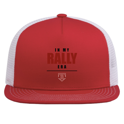 rally-stx-era-stack-pacific-headwear-d-series-5-panel-trucker-snapback-cap — Red/White — Front — source sha256 f7f8838807210f04fc561671cef89d5604416efd6497e516ec0cf1109c1dde63 — Color position 6