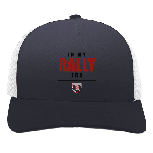 rally-stx-era-stack-pacific-headwear-5-panel-trucker-snapback-cap — Navy/White — Front — source sha256 fa7fb0bd116f7f797b99ab90a6b1be361eaf754e86635fe3359031e7131a3818 — Color position 1