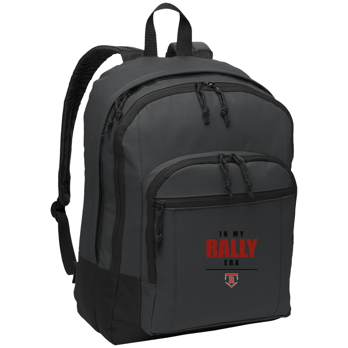 rally-stx-era-stack-port-authority-basic-backpack — Dark Charcoal — Front — source sha256 fc50c1f0d65c609d9f8a5e2d715a01a8428b3a4d1677d531cd7873a3fee1b772 — Color position 2