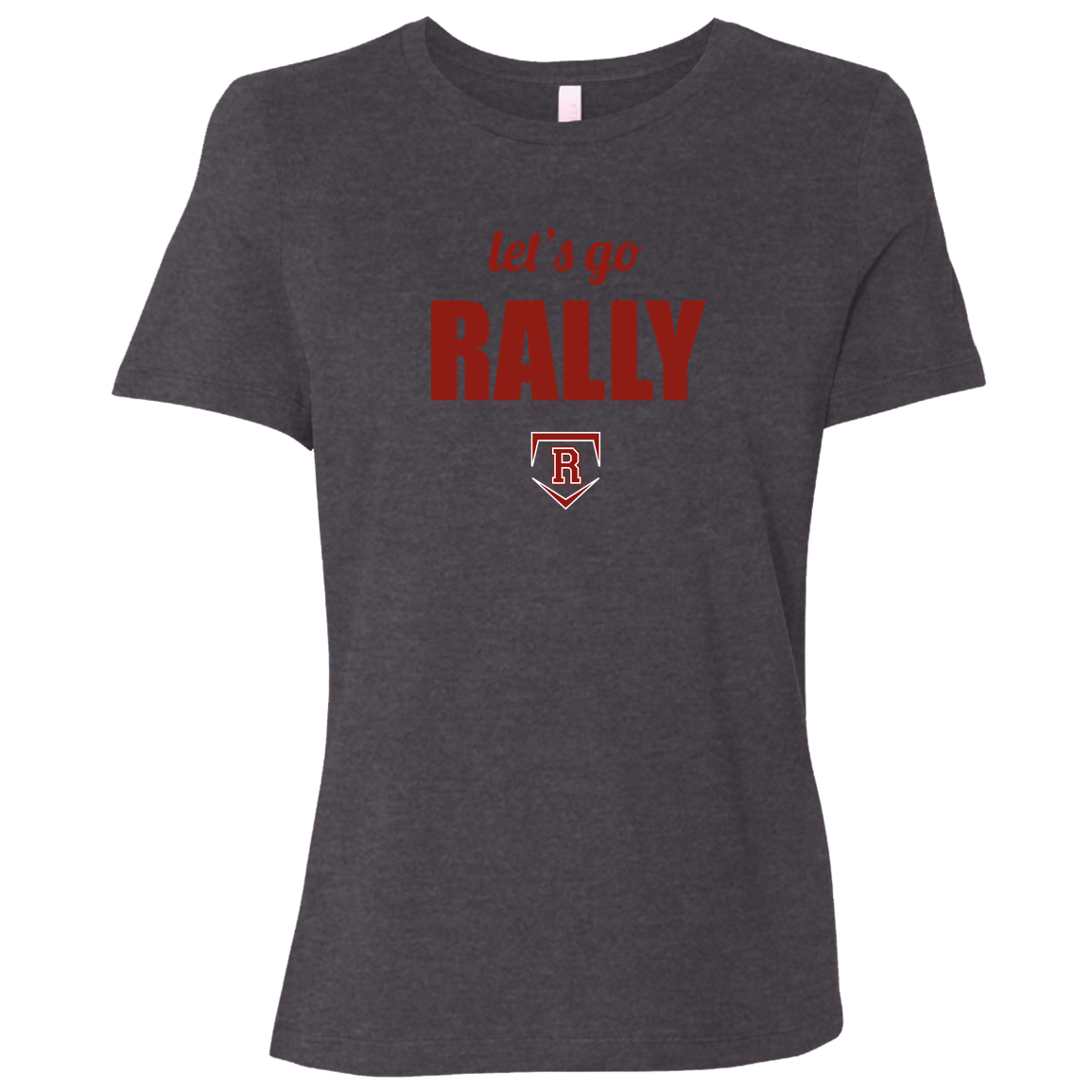 rally-stx-home-plate-chant-bella-canvas-ladies-relaxed-jersey-short-sleeve-t-shirt — Dark Grey Heather — Front — source sha256 132b990fc8afa27441db7cd5c411cd9b20ced4332372f2fbfdf1fe6504537386 — Color position 6