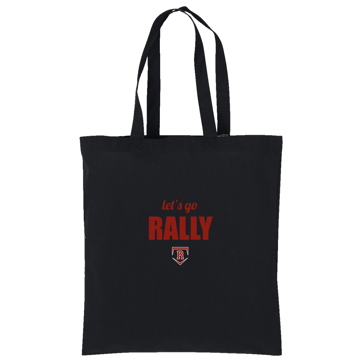 rally-stx-home-plate-chant-port-authority-core-cotton-tote — Deep Black — Front — source sha256 7d27de26d8ce857018bc7f92ba77e7dddb5f232801fad97f052faedf3c15e3f9 — Color position 1
