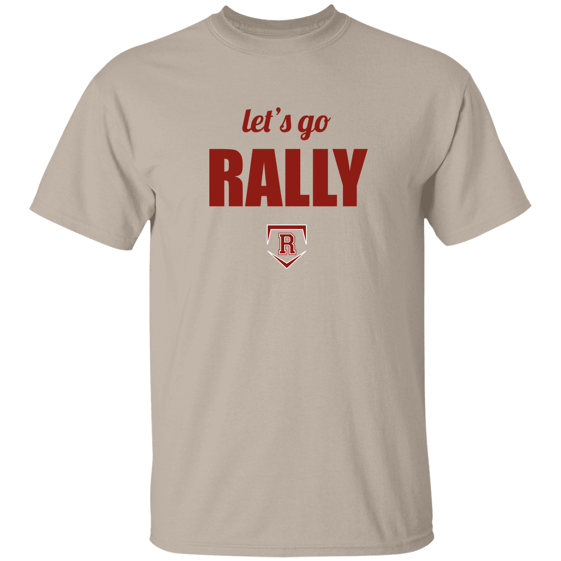 rally-stx-home-plate-chant-gildan-5-3-oz-t-shirt — Sand — Front — source sha256 81a1d997a0b105a5b7d38c180ac34fea2931dbb91cd10d8f90934a58ab5fb77d — Color position 1