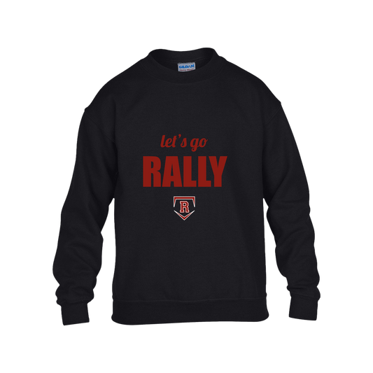 rally-stx-home-plate-chant-gildan-kids-heavy-blend-fleece-crew — Black — Front — source sha256 9053bca4ca7cbd9c6bb8b0fd4f358c283b7f94c8948230e561ecedfeabc0e928 — Color position 1