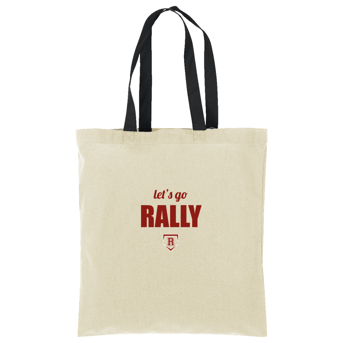 rally-stx-home-plate-chant-port-authority-core-cotton-tote — Natural/Deep Black — Front — source sha256 96559d86d0f995843a1eac119ef9bf6deb01df3f3d1cd1cec45b9f6d7ad5074a — Color position 3