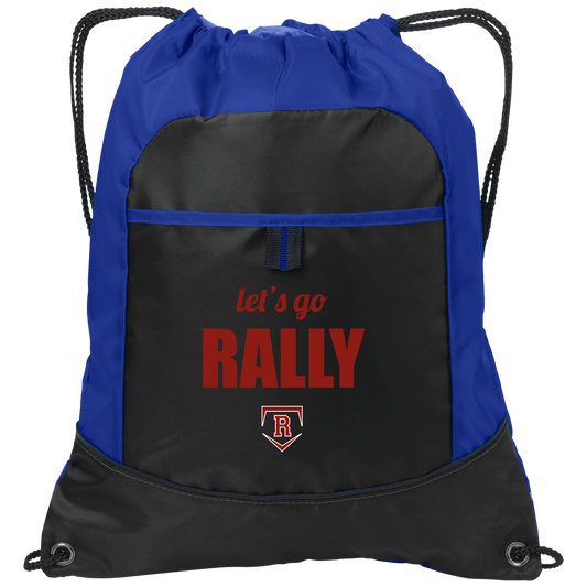 rally-stx-home-plate-chant-port-authority-pocket-cinch-pack — Black/Hyper Blue — Front — source sha256 d174c4d8aa59eb10de29972e1fc82062984a424d70ed93cf303d42d169c71a25 — Color position 1