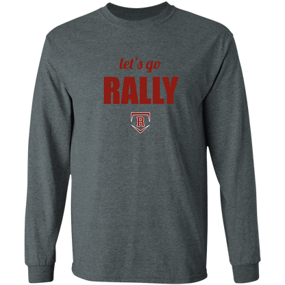 rally-stx-home-plate-chant-gildan-ls-t-shirt-5-3-oz — Dark Heather — Front — source sha256 ee762860eb9caf3dde5496e731ece74e71e0addb80574fbea1f9120bf780807c — Color position 2