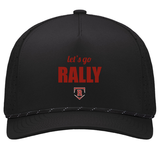 rally-stx-home-plate-chant-pacific-headwear-weekender-perforated-snapback-cap — Black/Black — Front — source sha256 fef22e98fb37eb454e0e06602871a133f09dc1988c641424b249cbfffd9bedfa — Color position 1