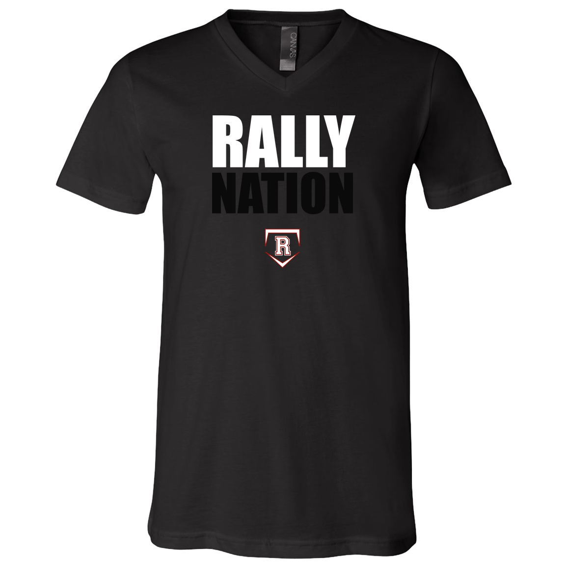 rally-stx-nation-stack-bella-canvas-unisex-jersey-ss-v-neck-t-shirt — Black — Front — source sha256 15f6415e9e2708a3833d5a975194e2a085cc4b32a8777e00bed421bac2b0d1da — Color position 2