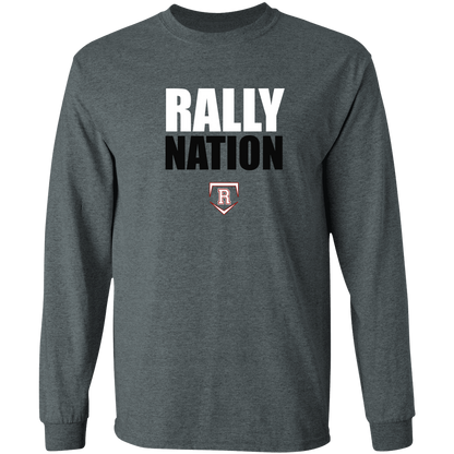 rally-stx-nation-stack-gildan-ls-t-shirt-5-3-oz — Dark Heather — Front — source sha256 1a15e0e1ed8453d970861afc92bd9e0b383bb2a4dc32ae222be8910813ddb319 — Color position 2