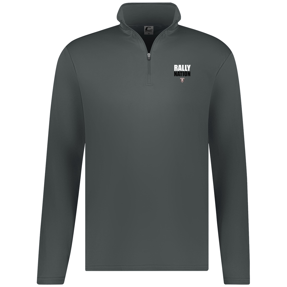 rally-stx-nation-stack-c2-mens-1-4-zip-pullover — Graphite — Front — source sha256 357c1e8db99991995bfcbff5f61af048493b6445104e2ea20dd0c49a94f56366 — Color position 4