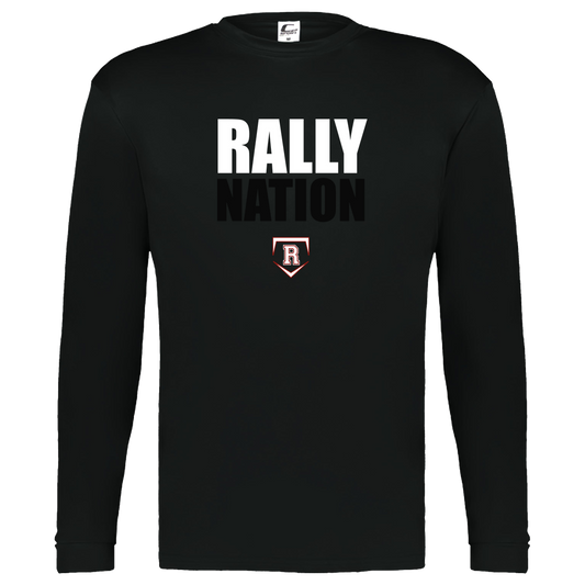rally-stx-nation-stack-c2-kids-performance-long-sleeve-tee — Black — Front — source sha256 64de31cc1ae43f06420438bf52593154755eb2f2e643d1bac0b572e9516596cb — Color position 1