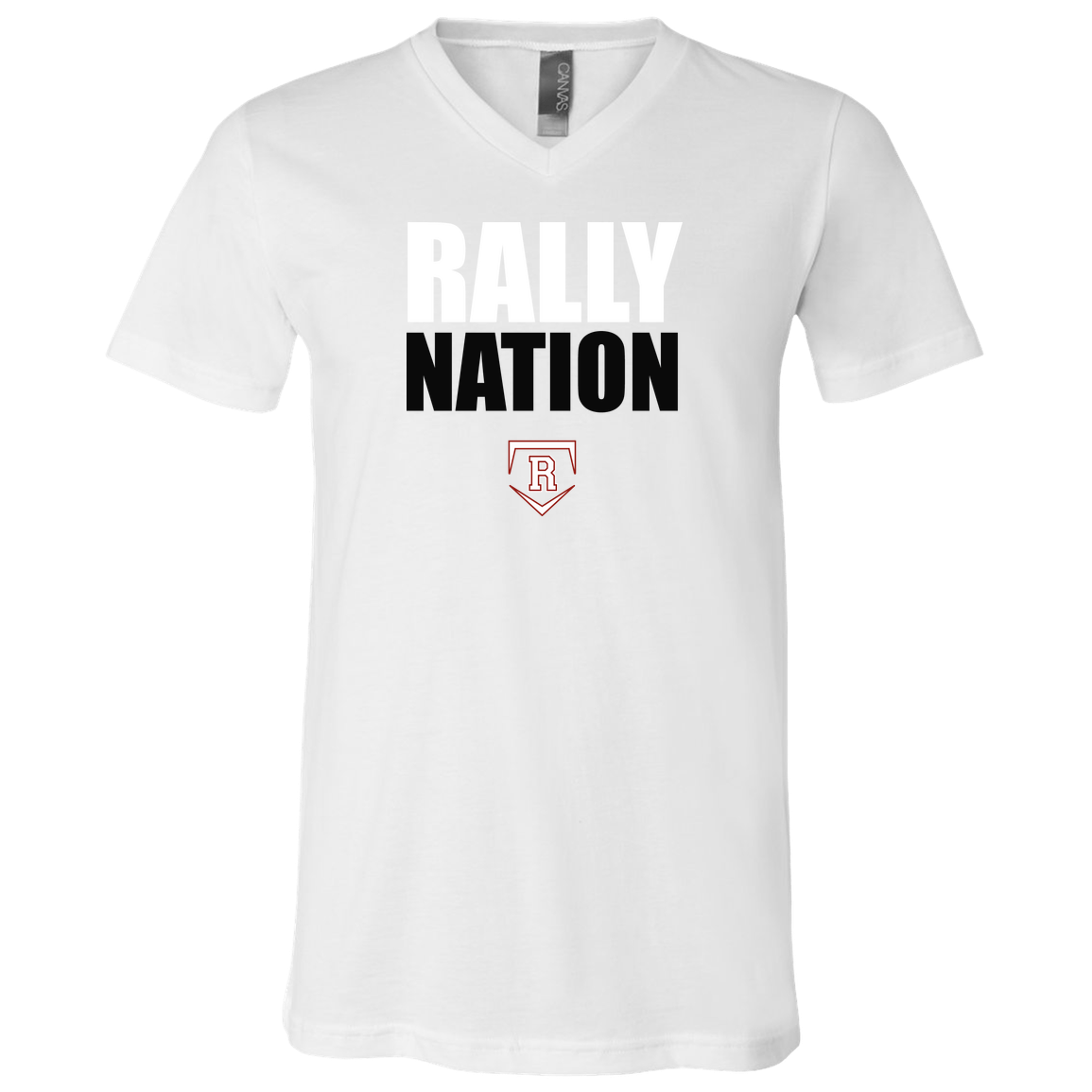 rally-stx-nation-stack-bella-canvas-unisex-jersey-ss-v-neck-t-shirt — White — Front — source sha256 75b87f7411e59ce1be520846c55012e5ce614c1d4943662bc53fe33387bc2218 — Color position 1