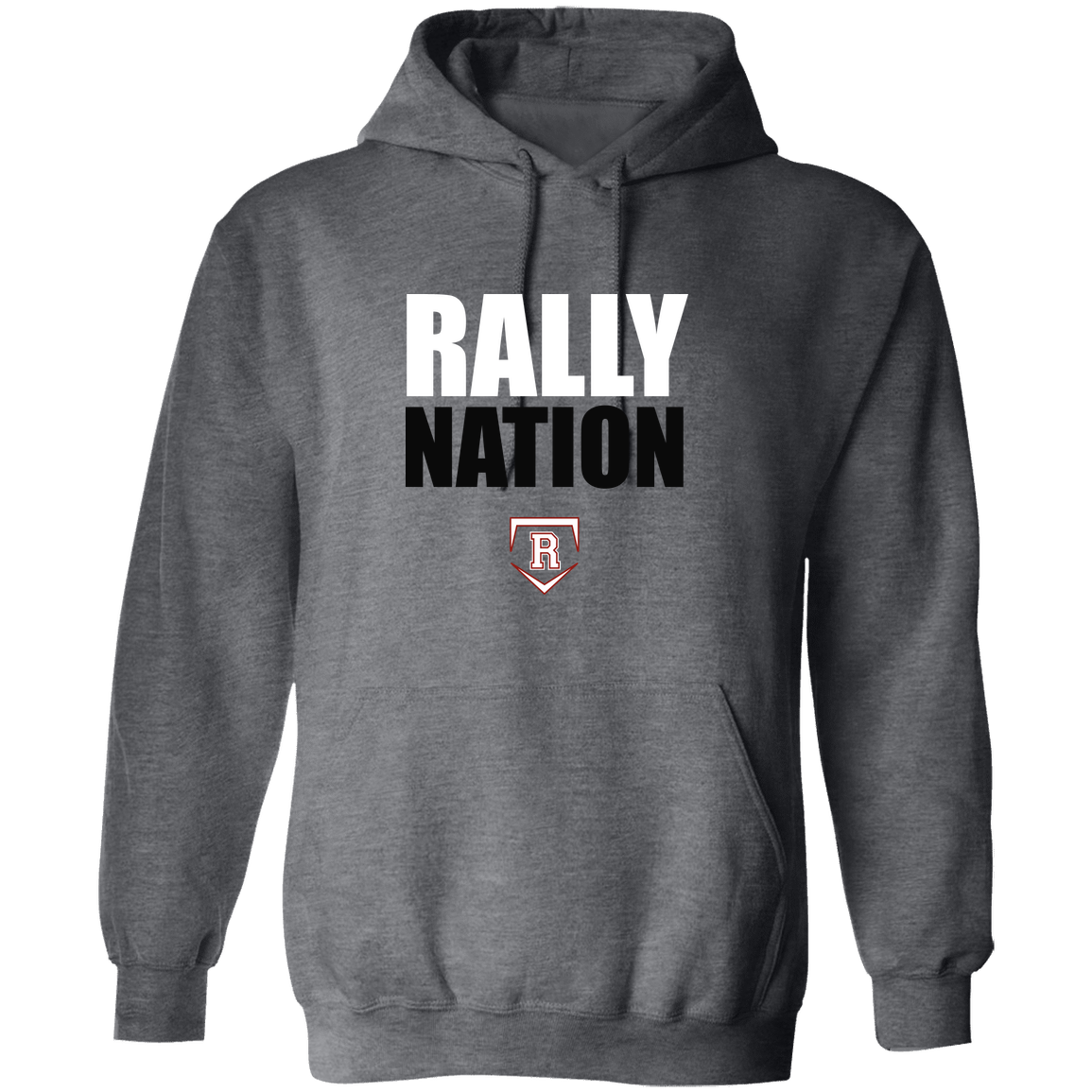 rally-stx-nation-stack-gildan-pullover-hoodie — Dark Heather — Front — source sha256 83aa9d5a8f0185cf61f2dc5b4098a921441f0f283f87c5c6b63aa3b5573689ad — Color position 6