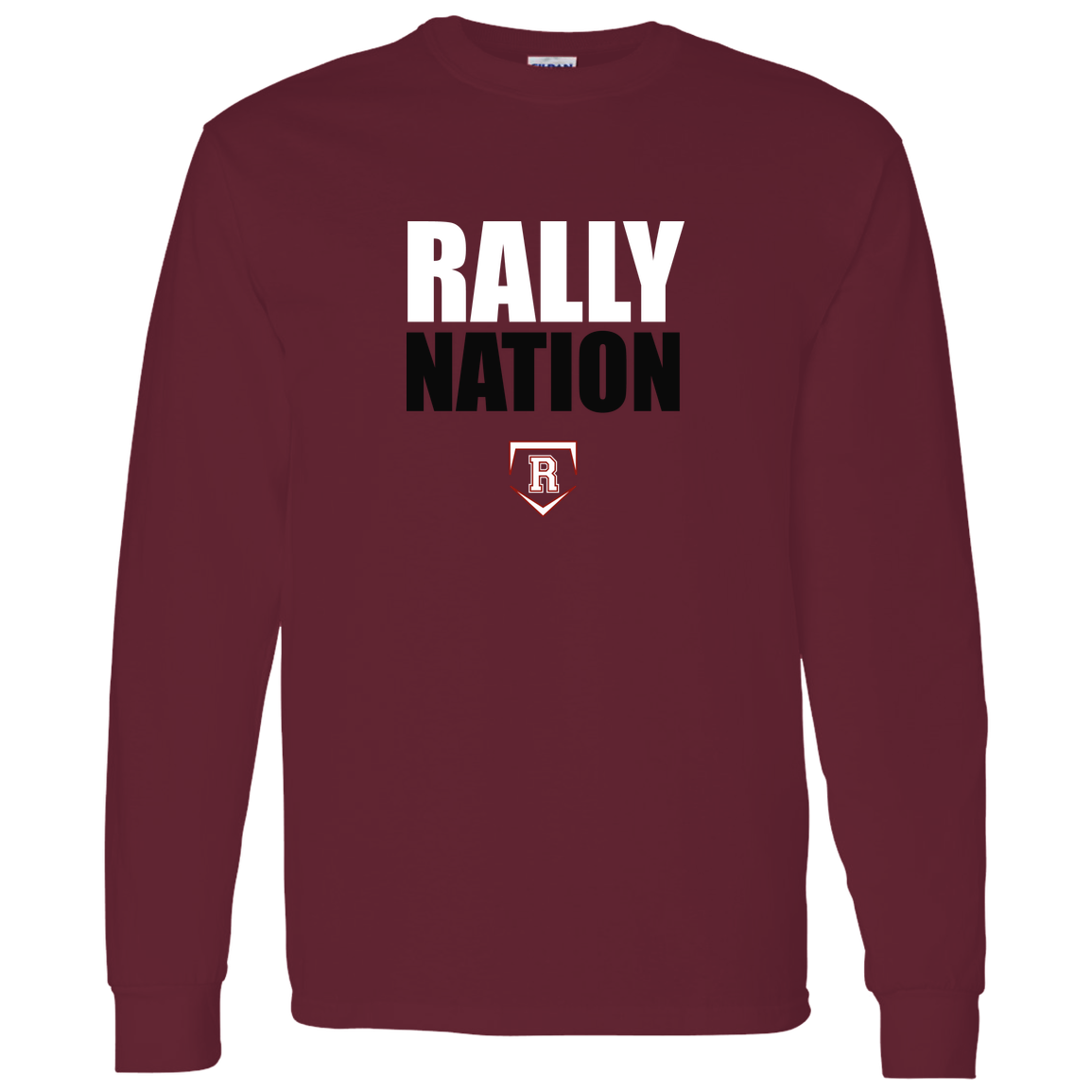 rally-stx-nation-stack-gildan-ls-t-shirt-5-3-oz — Maroon — Front — source sha256 9a4d02747776559bb49886791394d84510497a7543f51d9204fcd049f97a9b7e — Color position 6