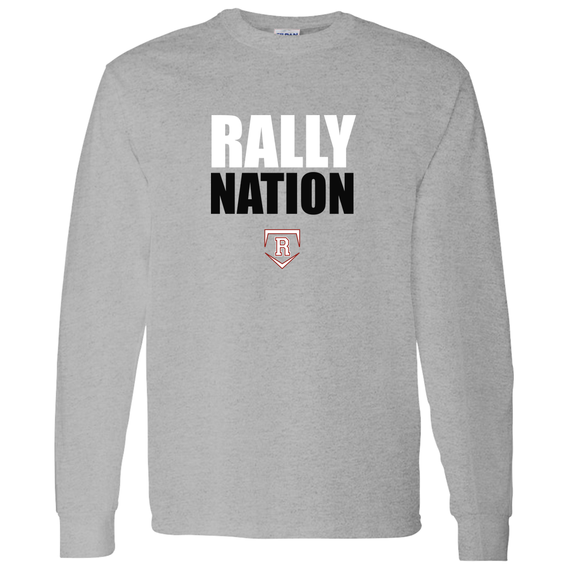 rally-stx-nation-stack-gildan-ls-t-shirt-5-3-oz — Sport Grey — Front — source sha256 a93f104de8f1ac81a19198298db30f4ca931b8646327c6629a6741e5474a679c — Color position 5