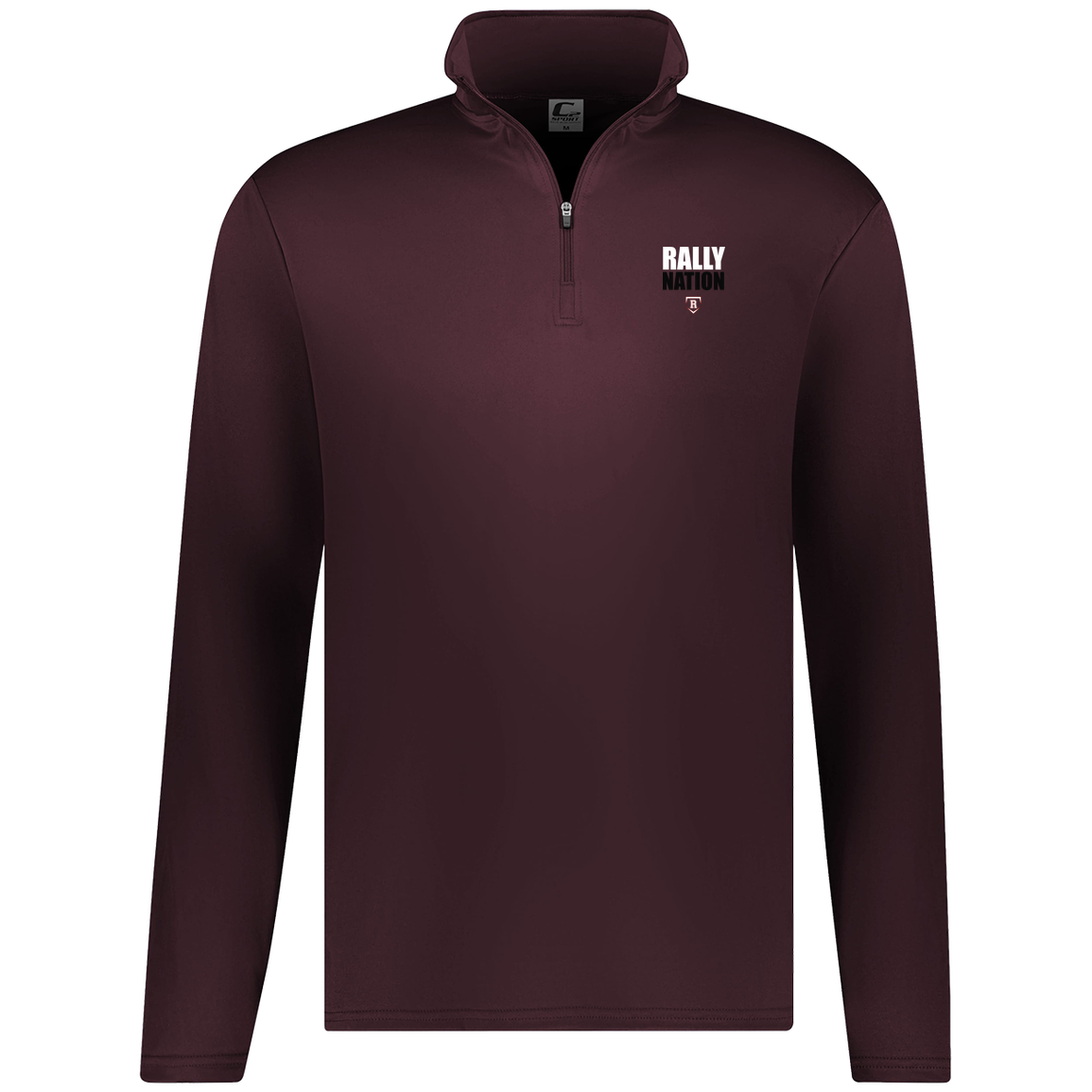 rally-stx-nation-stack-c2-mens-1-4-zip-pullover — Maroon — Front — source sha256 ddf28489eb7bf82d9f613b36580937896096810fa190bb80ee5e806d6be97440 — Color position 5
