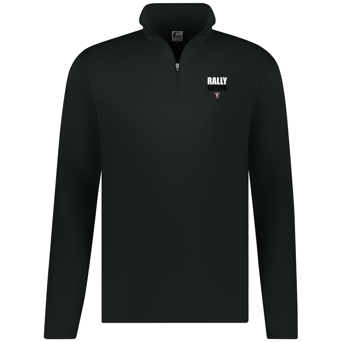 rally-stx-nation-stack-c2-mens-1-4-zip-pullover — Black — Front — source sha256 ebeb3e687a5ef5a53a911fdd1dcb61220e17856e65832b4830b38c1c04b2d971 — Color position 1