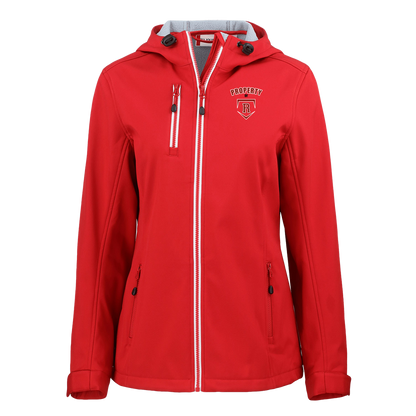 rally-stx-property-of-clique-womens-eco-stretch-softshell-jacket — Red — Front — source sha256 0306bcd11cdfa9cac2a3c70e0601cb8f92dfe17608319f001ee39dfea256d604 — Color position 3