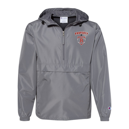 rally-stx-property-of-champion-unisex-packable-anorak-jacket — Graphite — Front — source sha256 15f42a9c00f8f9192f20f49d670a48c6254d5dbe531093fd1e63eb9ca8cc18ce — Color position 2