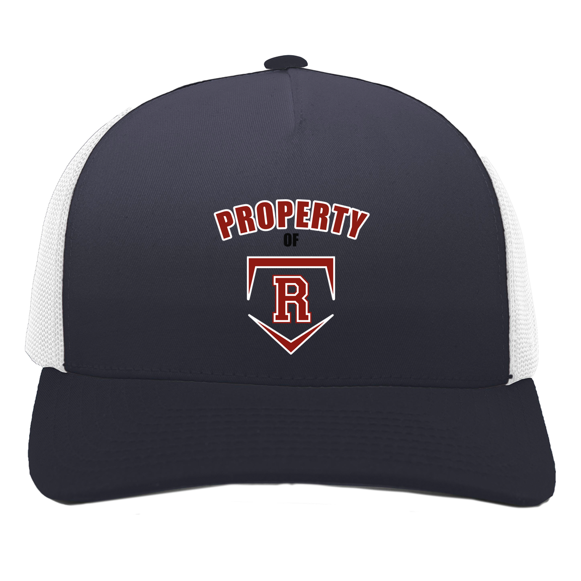 rally-stx-property-of-pacific-headwear-5-panel-trucker-snapback-cap — Navy/White — Front — source sha256 27e45061eda9820316d7a849ec337ae85b02c7e544b24e86fa479591a449be8a — Color position 1