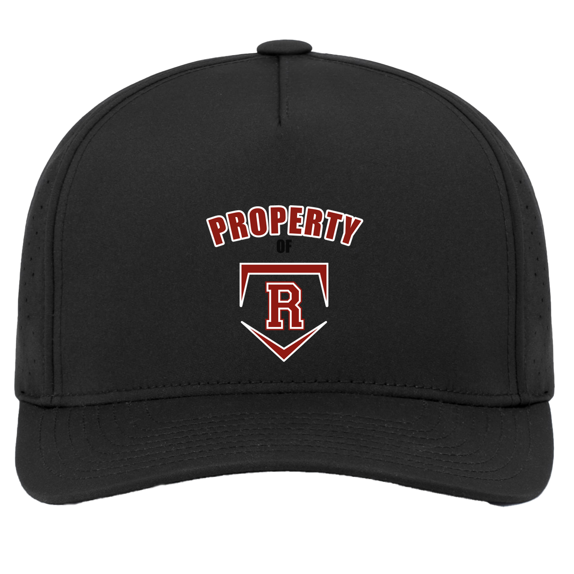 rally-stx-property-of-pacific-headwear-weekender-perforated-snapback-cap — Black — Front — source sha256 611bdde341d6137776c0f7528714456cf50fe3861a3d455291eb29f6885db556 — Color position 2