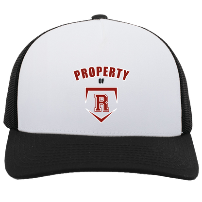rally-stx-property-of-pacific-headwear-5-panel-trucker-snapback-cap — White/Black — Front — source sha256 6f967fcaa70de955ee32a88730ff1fc3af43d949fac79fbfef7a872547ecb632 — Color position 4