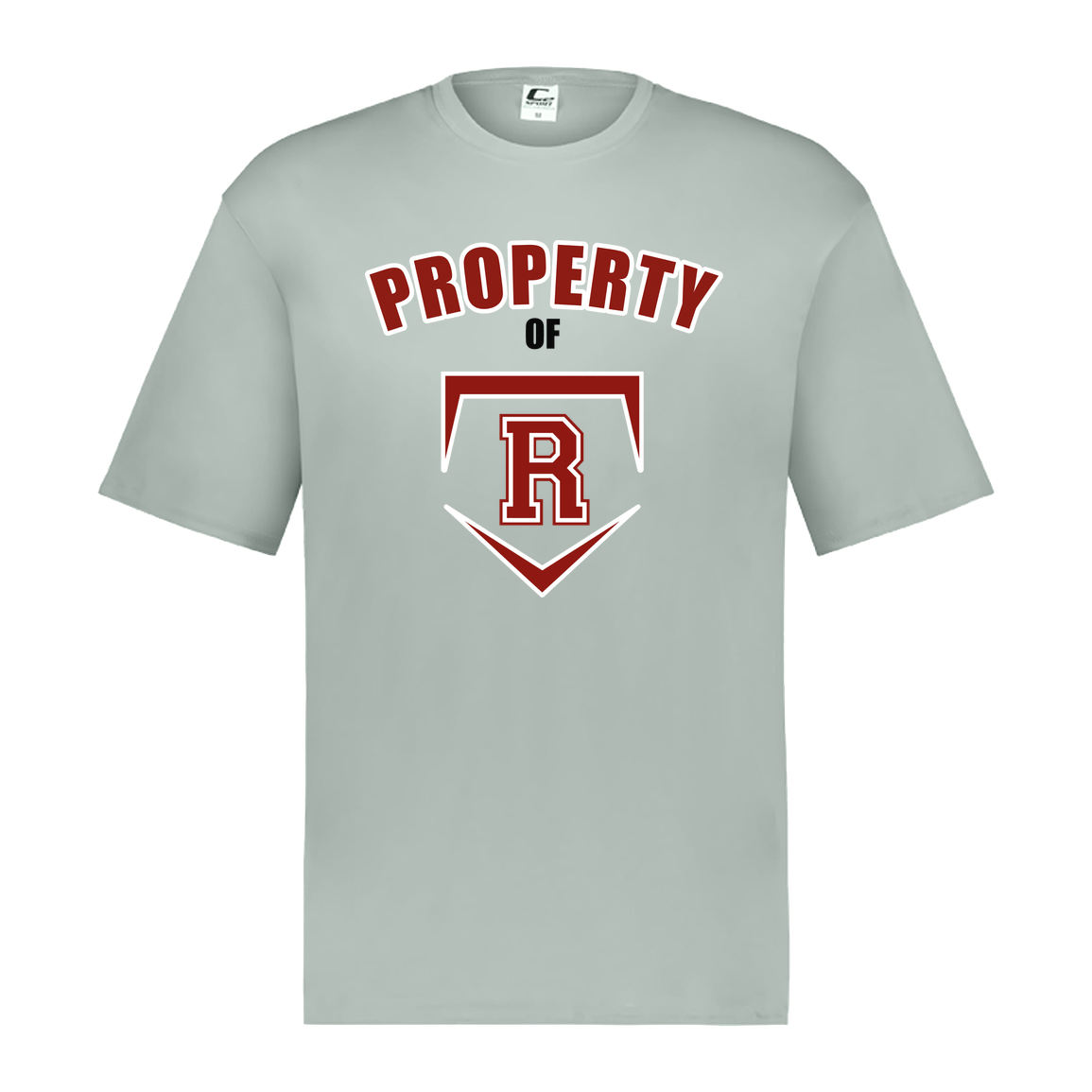 rally-stx-property-of-c2-mens-performance-short-sleeve-tee — Silver — Front — source sha256 a88364c9ff170ede78ae970f6f1de9821df7cce2d7888d3d7e85d40910516bd9 — Color position 3