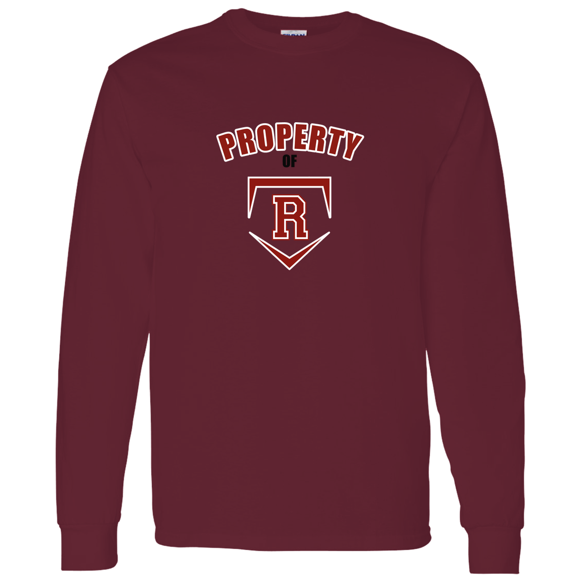 rally-stx-property-of-gildan-ls-t-shirt-5-3-oz — Maroon — Front — source sha256 c6043e0f1a64b0ea08f2f1b2d8abe4b0f669d9bd4cae37cb374290013bff7582 — Color position 6