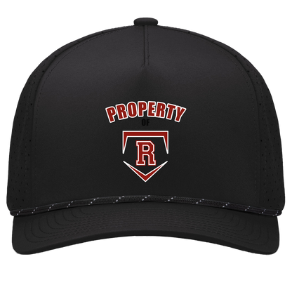 rally-stx-property-of-pacific-headwear-weekender-perforated-snapback-cap — Black/Black — Front — source sha256 fd133064e0a4f5b5b4b0400b17f4fa4f98a472ac0210d4cbfea1055ad8676133 — Color position 1