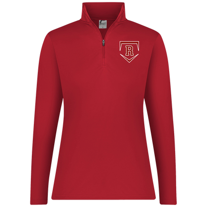 rally-stx-team-softball-revised-c2-womens-1-4-zip-pullover — Red — Front — source sha256 272030a06ba9967c1f27771f0cf3c05d3bbab125623f9fda4d994b18b4da05f4 — Color position 5