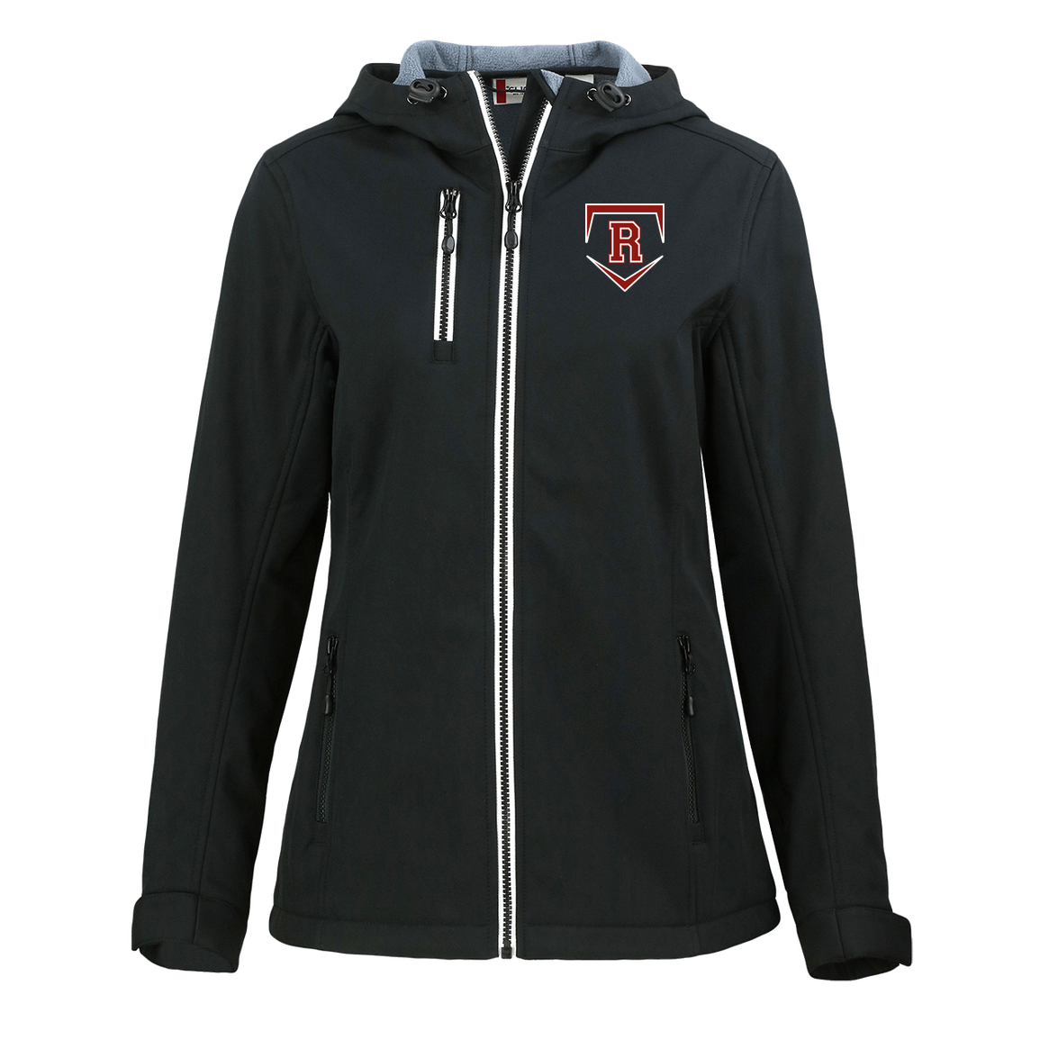 rally-stx-team-softball-revised-clique-womens-eco-stretch-softshell-jacket — Black — Front — source sha256 29a23f79793794fa42a91ed9ab00a51f9d9f115ad0b6f578af21189cebb1f474 — Color position 1