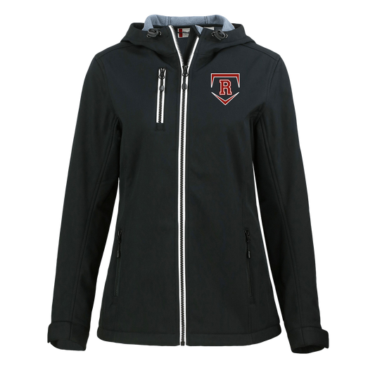 rally-stx-team-softball-revised-clique-womens-eco-stretch-softshell-jacket — Black — Front — source sha256 29a23f79793794fa42a91ed9ab00a51f9d9f115ad0b6f578af21189cebb1f474 — Color position 1