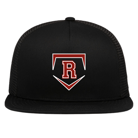 rally-stx-team-softball-revised-pacific-headwear-d-series-5-panel-trucker-snapback-cap — Black — Front — source sha256 6011ec583f15669495bdca0d02b3636e231c50cc811b10f3a2121c54c6a9ae2f — Color position 1
