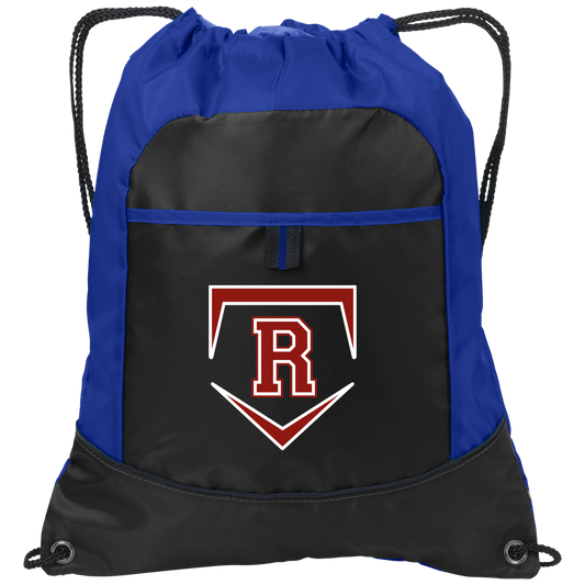rally-stx-team-softball-revised-port-authority-pocket-cinch-pack — Black/Hyper Blue — Front — source sha256 ab55f1328507132487a4c0cce17faaf58ba7fc04f6eae6cf71f44bbeda94ea59 — Color position 1