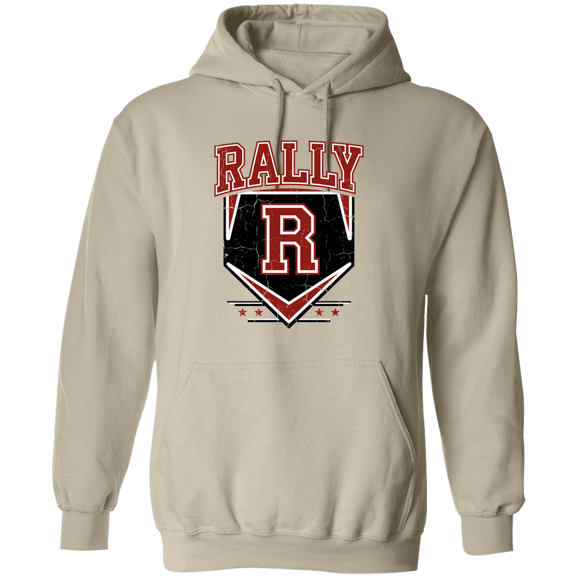 rally-stx-vintage-distressed-gildan-pullover-hoodie — Sand — Front — source sha256 9b207ddd87a98d68b17bfe3ad5924ea8fe7a4810f76c180db7dd82bd60e722b9 — Color position 1