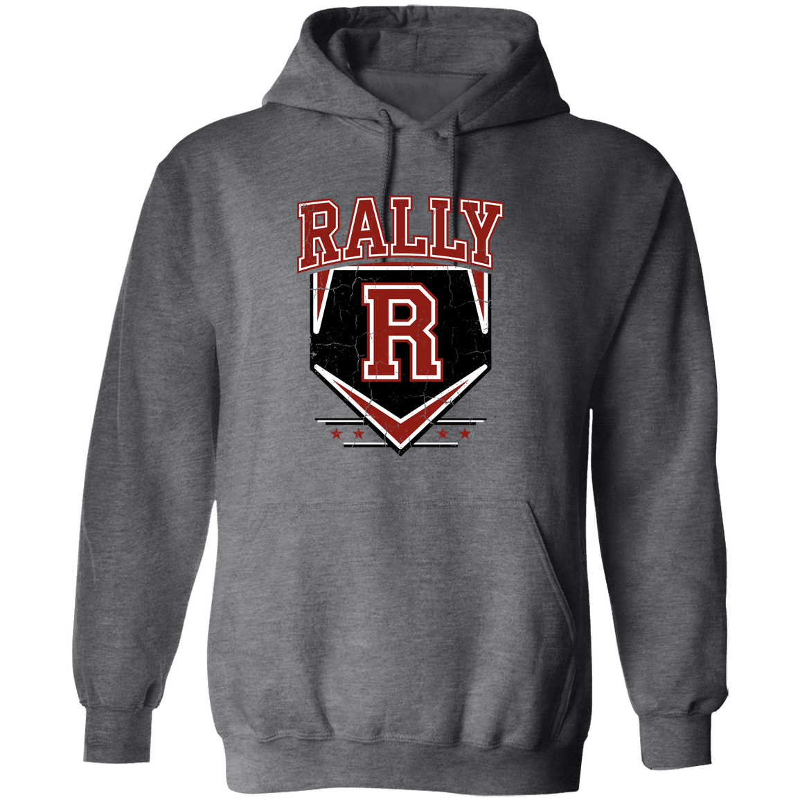 rally-stx-vintage-distressed-gildan-pullover-hoodie — Dark Heather — Front — source sha256 a54f3b9098552e2ceb6efd05cbd44d47e3df93f6afec25575b91c4f8aa21dbc8 — Color position 6