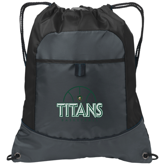 tc-titans-ball-dome-port-authority-pocket-cinch-pack — Deep Smoke/Black — Front — source sha256 08fab44dacf5cd68e652a353f33e0125083783c0770474f8ede80e54fb5dd8d9 — Color position 1