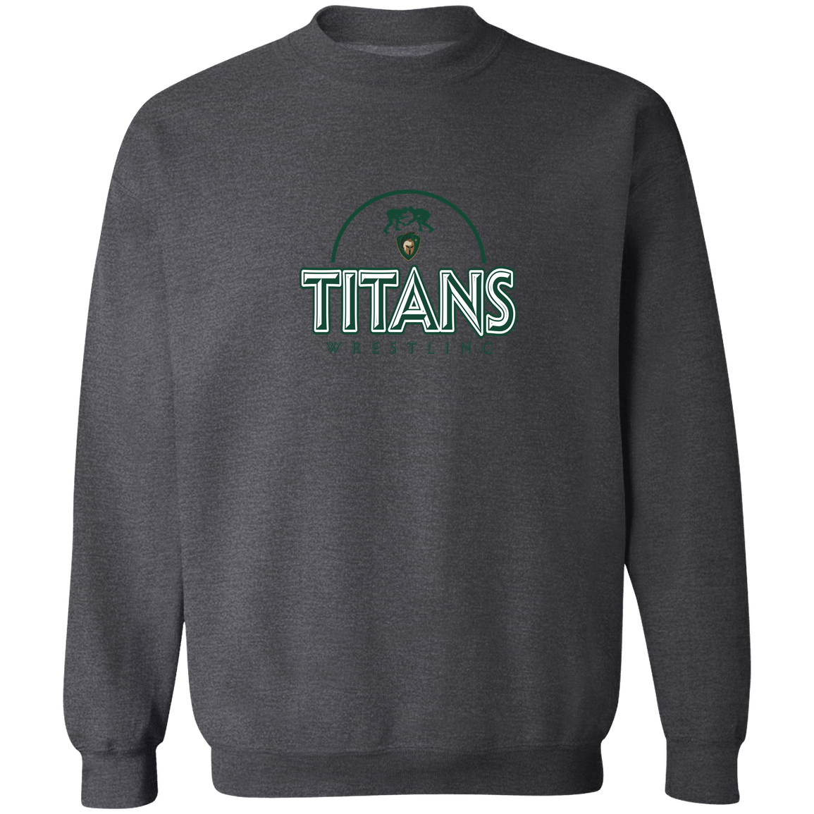 tc-titans-ball-dome-2-gildan-crewneck-pullover-sweatshirt — Dark Heather — Front — source sha256 3c82a38a824fc15f017c02e342dc759fdc18014120904e5addd6c34b895834bc — Color position 6