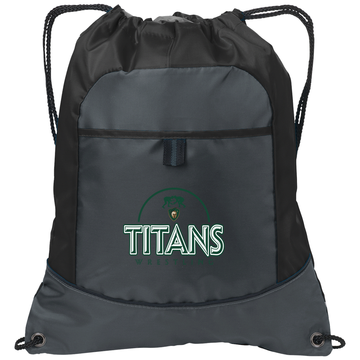 tc-titans-ball-dome-2-port-authority-pocket-cinch-pack — Deep Smoke/Black — Front — source sha256 49b56b354fdda1c21f5854c781021c8e048792a107686b1e599eb96209826a23 — Color position 1
