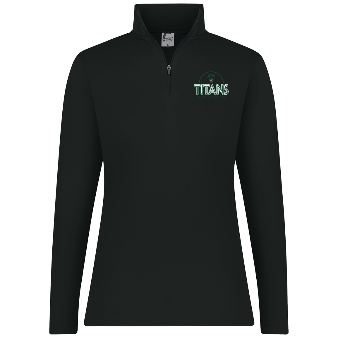 tc-titans-ball-dome-2-c2-womens-1-4-zip-pullover — Black — Front — source sha256 796b7eac94f1366811d2eb94448ff90d41c5ba924469cdc3ffd722b4b014de8e — Color position 1