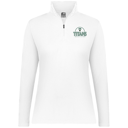 tc-titans-ball-dome-2-c2-womens-1-4-zip-pullover — White — Front — source sha256 7fc11f003342a852c37a53fdee9b887dfa8c507423a7fc77f8b616e0fd87dd97 — Color position 3