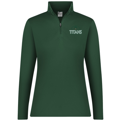 tc-titans-ball-dome-2-c2-womens-1-4-zip-pullover — Dark Green — Front — source sha256 9a3eee09443578bab84bc39f363376e64b4508cec596793e90b22aef7400efe3 — Color position 5