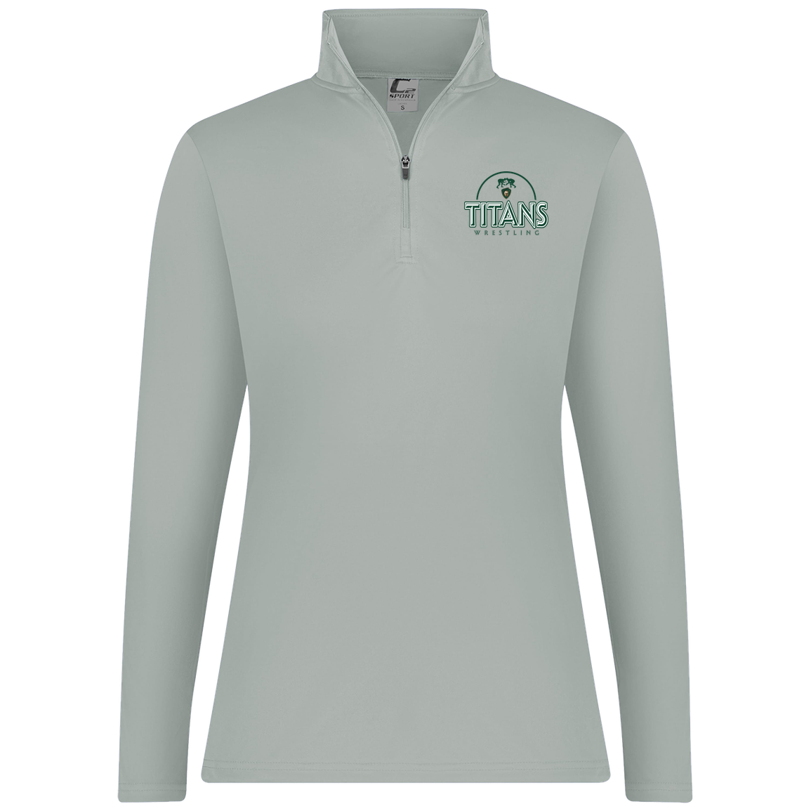 tc-titans-ball-dome-2-c2-womens-1-4-zip-pullover — Silver — Front — source sha256 a2382e881bbcd85034eb15beede8b529277038f58e83da38daa20ae35cad9c0a — Color position 2