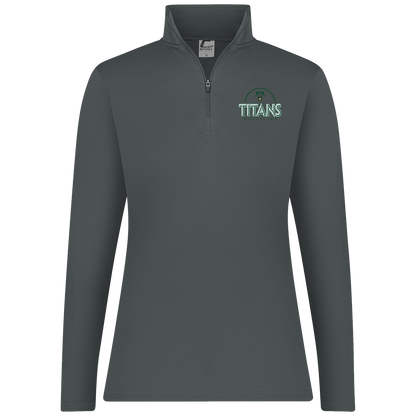 tc-titans-ball-dome-2-c2-womens-1-4-zip-pullover — Graphite — Front — source sha256 abd3d74e6db75bd9d6199de676fb7fbad6e107cba6837cceee37e100fe395125 — Color position 4